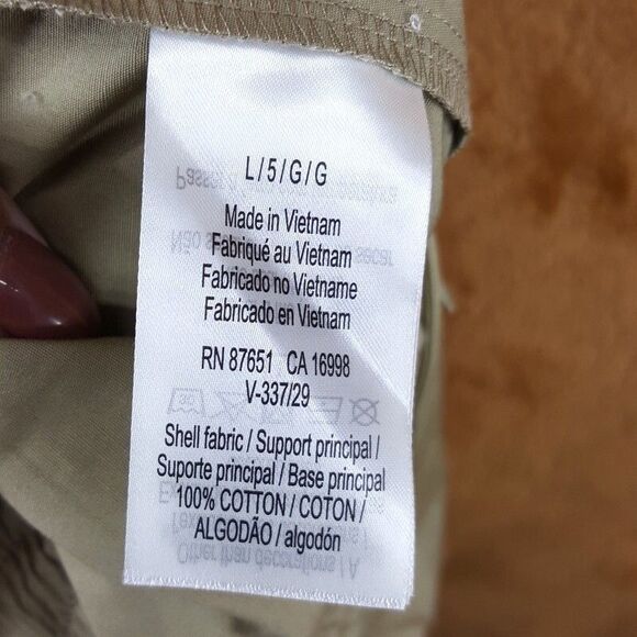 LACOSTE Shorts Mens Large Tan Relaxed Fit Drawstring Zip Up Poplin $98 - Picture 7 of 11